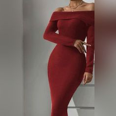 Shein Women Sxy Red Off Shoulder Bodycon Sweater Dress Size 4 New Without Tags Winter Party Red Bodycon Dress, Red Mini Bodycon Dress For Winter, Red Bodycon Dress For Winter, Red Bodycon Dress For Winter Night Out, Red Winter Party Bodycon Dress, Red Bodycon Mini Dress For Winter, Red Bodycon Dress For Fall Night Out, Red Stretch Bodycon Dress For Winter, Red Fall Bodycon Dress For Night Out