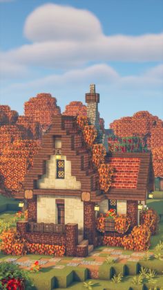 an image of a house in the middle of autumn