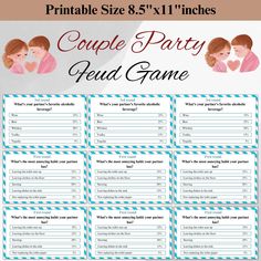 the printable couples party game