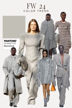 #FALLFASHIONTRENDS #PANTONE #COLORTRENDS #FALLFASHION Fw 2024 2025 Fashion Trends, 2025 Color Trends, 2024 Pantone Color, Gray Outfits, Fashion Magazine Design, Avant Garde Dresses