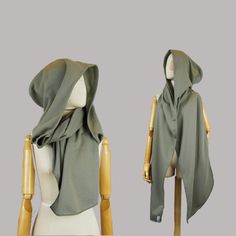 This hooded scarf has a large hood and is made out of soft organic cotton. Ideal as a sun protector or to snuggle in when it is chilly outside. This piece is the new solmode basic hooded scarf. It is made out of 1 layer of fabric. Complete serverend around and at the head line it has a small seam.  You can not go wrong with this hood. You can wear it every day or use it as a finishing touch for your costume.  Designed and handmade by Solmode in the Netherlands.  * Material: Olive green organic c Hooded Scarf, Festival Clothing, Post Apocalyptic, Fantasy Clothing, Festival Outfits, Sweater Hoodie, Scarf Wrap, Olive Green, Scarf Accessory