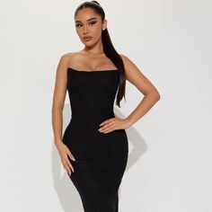 Fashion Nova Black Dress In Size Large. (Never Worn) Ordered For An Event But Didn’t Get It In Time. Fashion Nova Black Dress, Fashion Nova Dress, Fashion Nova Dresses, Dresses Black, Fashion Nova, In Time, Strapless Dress, Colorful Dresses, Black Dress