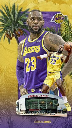 the los angeles lakers'lebron james is depicted in this poster