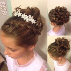 Resultado de imagen de recogidos de niñas Flower Girl Updo, Girls Updo Hairstyles, Wedding Hairstyles For Girls, First Communion Hairstyles, Girls Updo, Sanggul Modern, Pageant Hair, Instagram Hairstyles