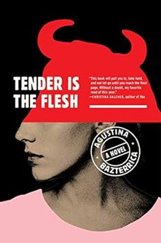 the cover to tender is the flesh, with an image of a woman's head in