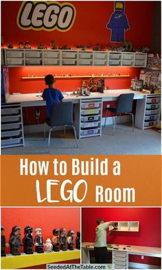 how to build a lego room for kids and adults with pictures on the wall, including toys