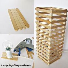 a diy project made out of popsicle sticks