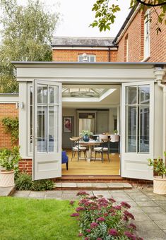 garden room Red Brick Orangery Extension, Orangeries Extension, Orangery Interior, Internal Window, Westbury Gardens, Garden Room Extensions