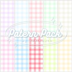 the pattern pack is in pastel colors and has a checkered design on it