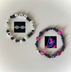 @cherjisstars on ig Song Bracelets, Who Really Cares, Pulseras Kandi, Bracelets Matching, Diy Kandi Bracelets, Diy Kandi, Tv Girl, Kandi Bracelets, Bead Charms Diy