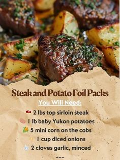 the recipe for steak and potato foil packs