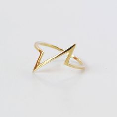 Breakline Ring, 10K Gold Ring, Minimalist Sterling Silver Ring, Zig Zag Ring, Lightning Bolt Ring, D Jungle Disco, Lightning Bolt Ring, Zig Zag Ring, Heart Beat Ring, Lighting Bolt, Bolt Ring, 10k Gold Ring, Flower Girl Gifts, Heart Beat