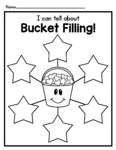 a bucket filled with stars and the words i can tell about bucket filling