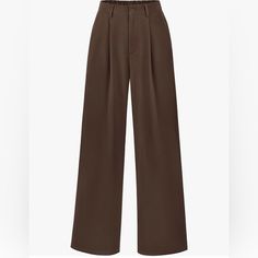 Xl- Size 16/18 Dress Pants Png, High Waist Brown Wide Leg Pants, Brown High Waist Wide Leg Pants, Brown High-waisted Wide Leg Pants, Pants Png, Tan Dress Pants, Outfit Collages, Pleated Wide Leg Pants, Striped Linen Pants