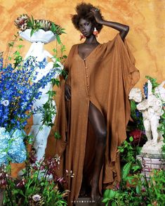 Brown Boho Outfit, Mystic Clothing, Goddess Clothing, African Elegance, Afro Punk Fashion, Goddess Fashion, Lupita Nyongo, Super Yacht, Luxury Resort Wear