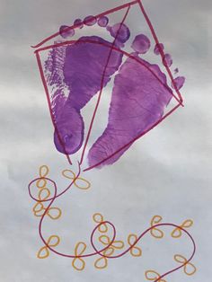 a drawing of a kite flying in the sky