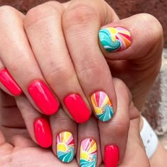 Taylei Williams Osborne on Instagram: "It’s never too early for lake powell nails for my cutie mom😆🌊☀️" River Nails Designs, Summer Lake Nails, Lake Nails Designs, Plumeria Nail Design, Lake Nails Summer, River Nails, Popsicle Nails, Lake Nails, Vacation Nail Designs