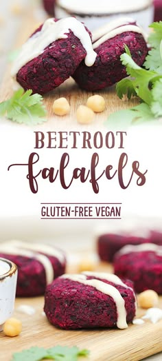 beetroot falafels with gluten - free vegan sauce