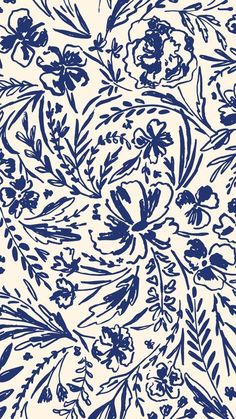 a blue and white floral pattern