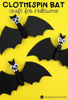 paper bats with googly eyes on them are cut out to look like bats for halloween