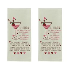 two tea towels with the words true love written on them