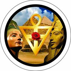 the egyptian symbols are depicted in this circular photo with an image of pharaoh and queen tutane