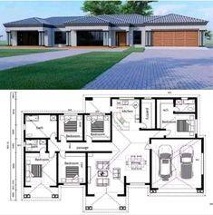 two story house plans with garage and living room