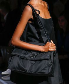 Prada’s Debuted a New Top Handles and Frame Bags on Its Spring 2019 Runway - PurseBlog Summer Fashion Week, Prada Backpack, Prada Fashion, Prada Spring, Prada Nylon, Frame Bag, Fabric Bag, New Classic