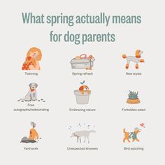 an image of what spring actually means for dog parents