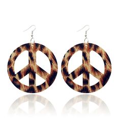 PRICES MAY VARY. Fashionable Earrings -- These peace sign Earrings show a distinctive temperament. Also it is perfect for matching any seasonal outfits. Good Material -- This peace sign earring is made of wood and good quality alloy hooks ,It is also lightweight, easy to wear,no pain for long time wearing. Dimension--Length: 6.5cm, Weight：0.18oz/5g one pair，most women can wear these earrings well,and it is meaningful to wear everyday,make you more outstanding in the crowd. Perfect Gifts-- These 80s Festival, 70s Circle Earrings, Bohemian Brown Dangle Hoop Earrings, Wooden Peace Sign, Wooden Peace Sign Ear Rings, Bohemian Wood Dangle Earrings, 925 Peace Sign Earrings, Trendy Leopard Print Dangle Earrings, Leopard Painting