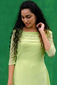 Girls Boutique Dresses, Churidar Neck, Yellow Kurti, Fendi Dress, Churidar Neck Designs, Lehenga Designs Simple, Kurti Patterns, Anarkali Kurti