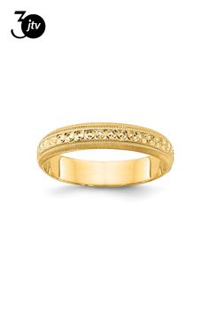 an 18k yellow gold wedding band