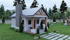 Mini Cottage Small Houses, Small Cottage Homes Floor Plans, Tiny Cottage Homes, Tiny Farmhouse Plans, House Plan 1 Bedroom, Rustic Cottage Home, Granny Pad, Unique Small House Plans, Adu Ideas