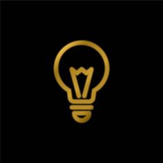 a gold light bulb on a black background