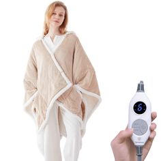 PRICES MAY VARY. WEARABLE HEATED PONCHO THROW - Westinghouse wearable heated blanket 50" x 60" keeps you warm and cozy. 7”*9” Deep Pockets in front of the wearable blanket, keep your hands warm, can place your phone, snacks, remote control or else you want, anytime, anywhere ETL AND FCC CERTIFIED - 6 Heating levels for different people needs. 2-10 Hours time setting, overheat protection ensure your safety during normal use. Please read the instructions carefully before use to avoid local overhea Shawl With Pockets, Heated Throw, Snuggle Blanket, Poncho Shawl, Heated Blanket, Plaid Throw, Valentines Day Presents, Hoodie Blanket, Blanket Wrap