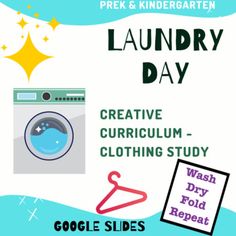 the laundry day poster is shown with wash dry and fold repeats to make it easier for