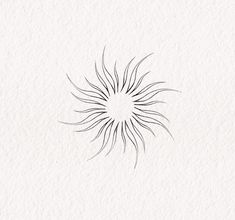 an ink drawing of a sunburst on white paper