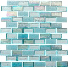 blue and white glass mosaic tile with silver foil on the bottom, in an irregular pattern