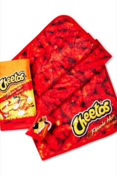 Cozy up and rep your favorite snack with this set of a Flamin' Hot Cheetos Fleece Blanket and Plush Set! This fun home decor pairing is perfect for your bedroom or dorm room.