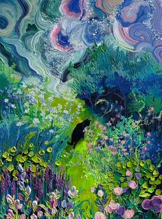 Главная / X Anastasia Trusova, Cat In The Garden, Illustration Kunst, Creation Art, Impasto Painting, Arte Inspo, Acrylic Canvas, Art And Illustration, Art Inspiration Painting