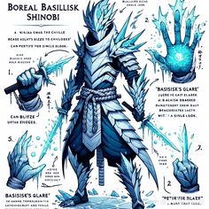 the concept art for an upcoming game called borel basillisk shinobi