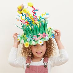 Easter Bonnets For Boys, Easter Craft Ideas For Kids, Girls Easter Bonnet, Easter Bonnet Competition, Easter Hat Parade, Easter Craft Ideas, Crazy Hat Day, Easter Garden, Easter Hats