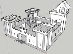 an architectural drawing of a castle