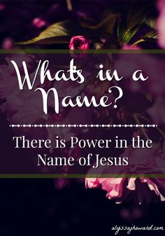 flowers with the words, what is in a name? there is power in the name of jesus