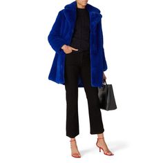 Blue faux fur (100% Polyester). Jacket. Long sleeves. Hidden front snap closure. Fully lined. Pockets. 34" from shoulder to hemline. Imported. Jacket With Fur, Blue Night, Polyester Jacket, Rent The Runway, Jacket Long, Closet Designs, Fur Jacket, Snap Closure, Blue Dresses