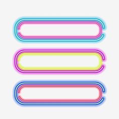 three neon colored rectangles on a white background