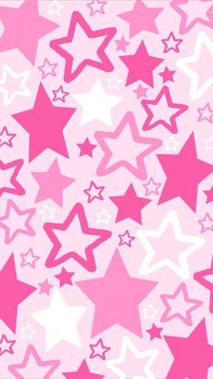 pink and white stars on a pink background