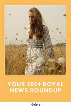 a woman standing in a field with the words your 202 royal news roundup