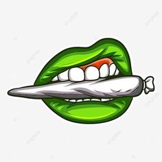 a green mouth with teeth and tongue clippings, cartoon, illustration png and psd