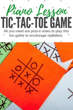 an orange piece of paper with the words tic - tac toe game on it